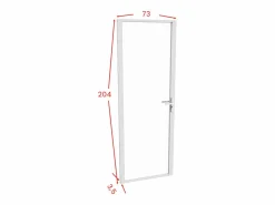 Vente-unique Mueble de puerta reversible de aluminio y cristal templado - Al. 204 x An. 73 cm - LOXTON Blanco