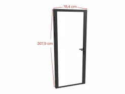 Best Mueble de puerta reversible de aluminio y cristal templado transparente - Al 204 x An 73 cm - LOXTON Puerta Con Marco