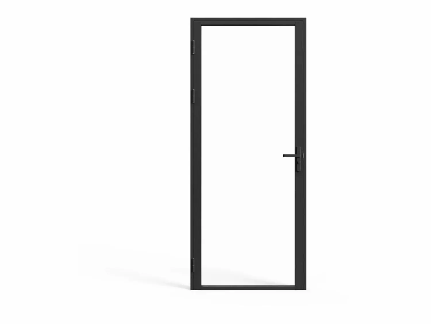 Online Vente-unique Mueble de puerta reversible de aluminio y cristal templado transparente - Al 204 x An 83 cm - LOXTON Negro
