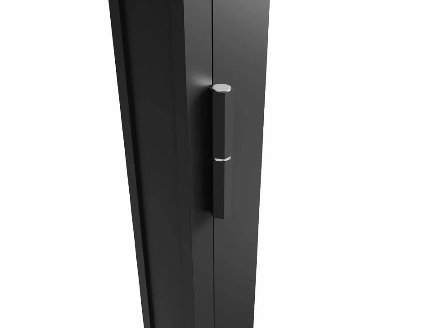 Online Vente-unique Mueble de puerta reversible de aluminio y cristal templado transparente - Al 204 x An 83 cm - LOXTON Negro