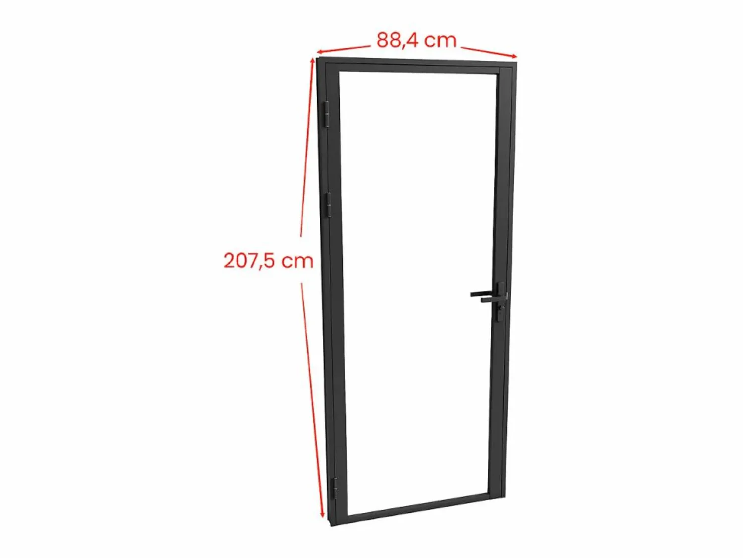 Online Vente-unique Mueble de puerta reversible de aluminio y cristal templado transparente - Al 204 x An 83 cm - LOXTON Negro