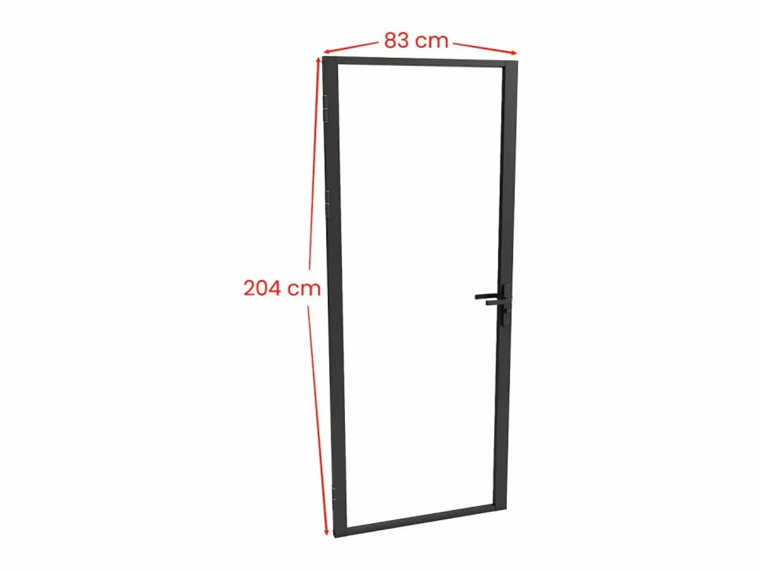 Online Vente-unique Mueble de puerta reversible de aluminio y cristal templado transparente - Al 204 x An 83 cm - LOXTON Negro