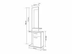 duehome Mueble de recibidor Enter Blanco - Nelson