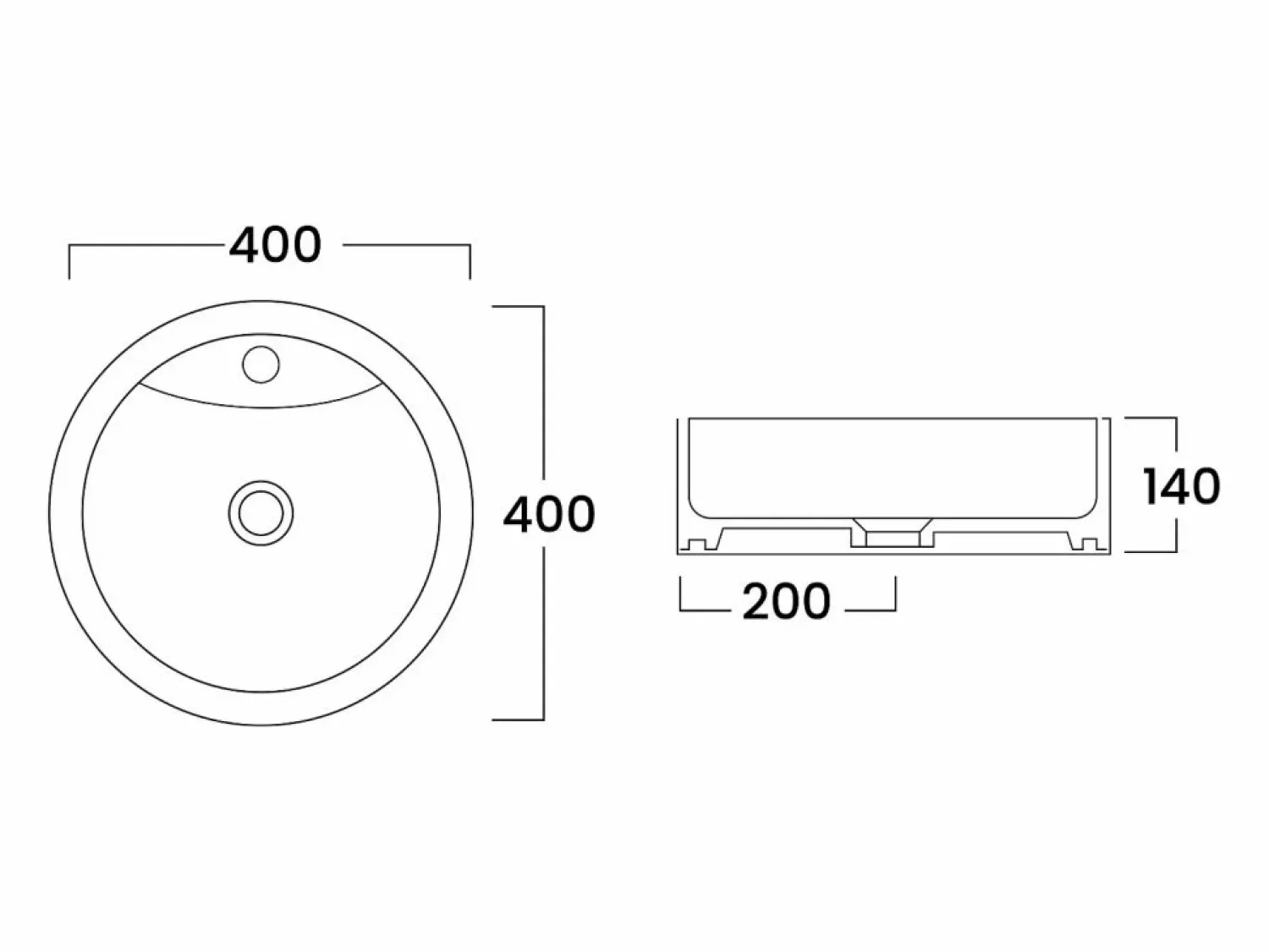 Clearance Vente-unique Mueble de roble con lavabo sobre encimera redondo y grifo - Natural claro - 60 cm - CAVIZO Color natural claro