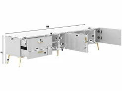 Clearance Mueble de televisión escandinavo contemporáneo de 180 cm para TV de 75