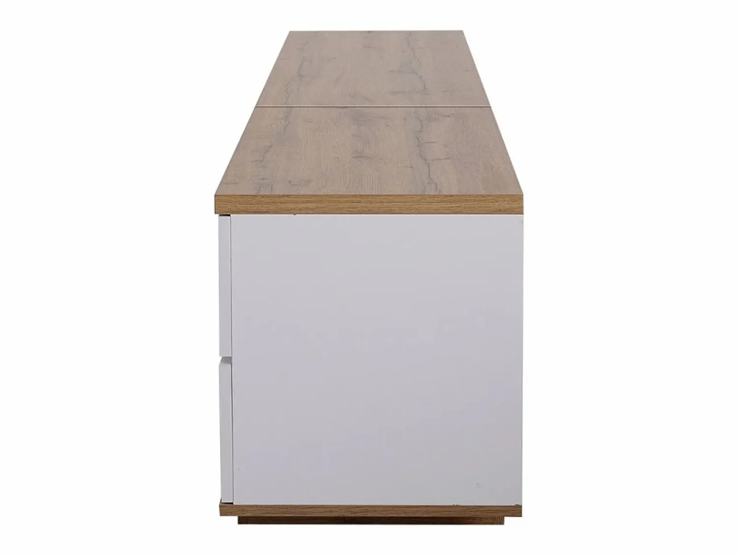 ModernLuxe Mueble de televisión escandinavo contemporáneo de 180 cm en madera - 5 puertas + 8 compartimentos - Natural y blanco
