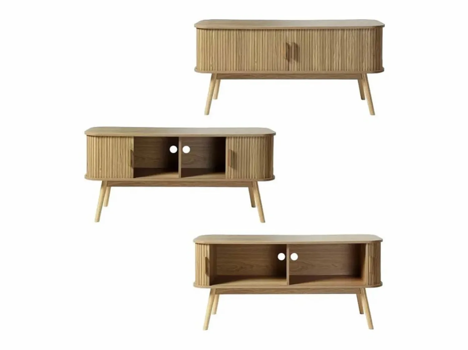 New Mueble de TV 2 Puertas Corredizas L119 cm - ERNEST Mueble Tv