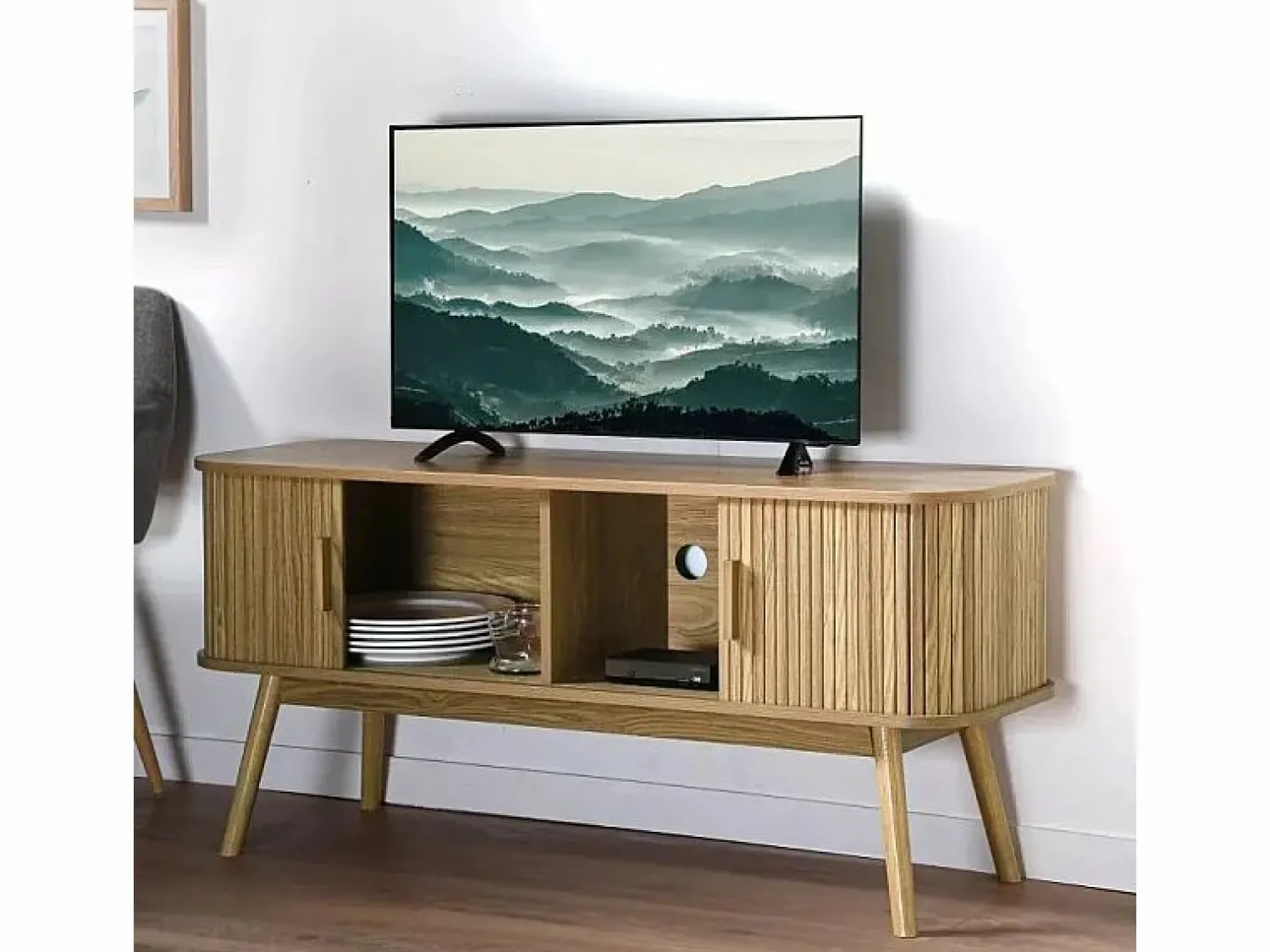 New Mueble de TV 2 Puertas Corredizas L119 cm - ERNEST Mueble Tv