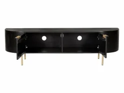 Mueble de TV con 2 puertas de madera de mango y metal dorado - - NEVILI de Mueble Tv