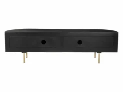 Mueble de TV con 2 puertas de madera de mango y metal dorado - - NEVILI de Mueble Tv