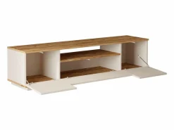 Online Vente-unique Mueble de TV con 3 puertas y 1 estante - Beige y natural - LOTULA Beige / Color natural claro