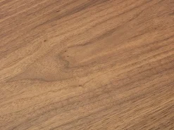 Vente-unique Mueble de TV con 2 puertas y 2 estantes abiertos, chapa de nogal - Natural oscuro y dorado - PARIOMA