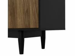 Best Mueble de TV con 2 puertas y 3 cajones, diseño ondulado, y natural Mueble Tv