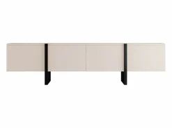 Vente-unique Mueble de TV con 4 puertas en MDF - y Negro - LUVONIA Beige