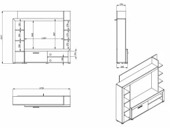 Hot Mueble de TV con almacenaje BATLIMORE - Color: Roble Mueble Tv