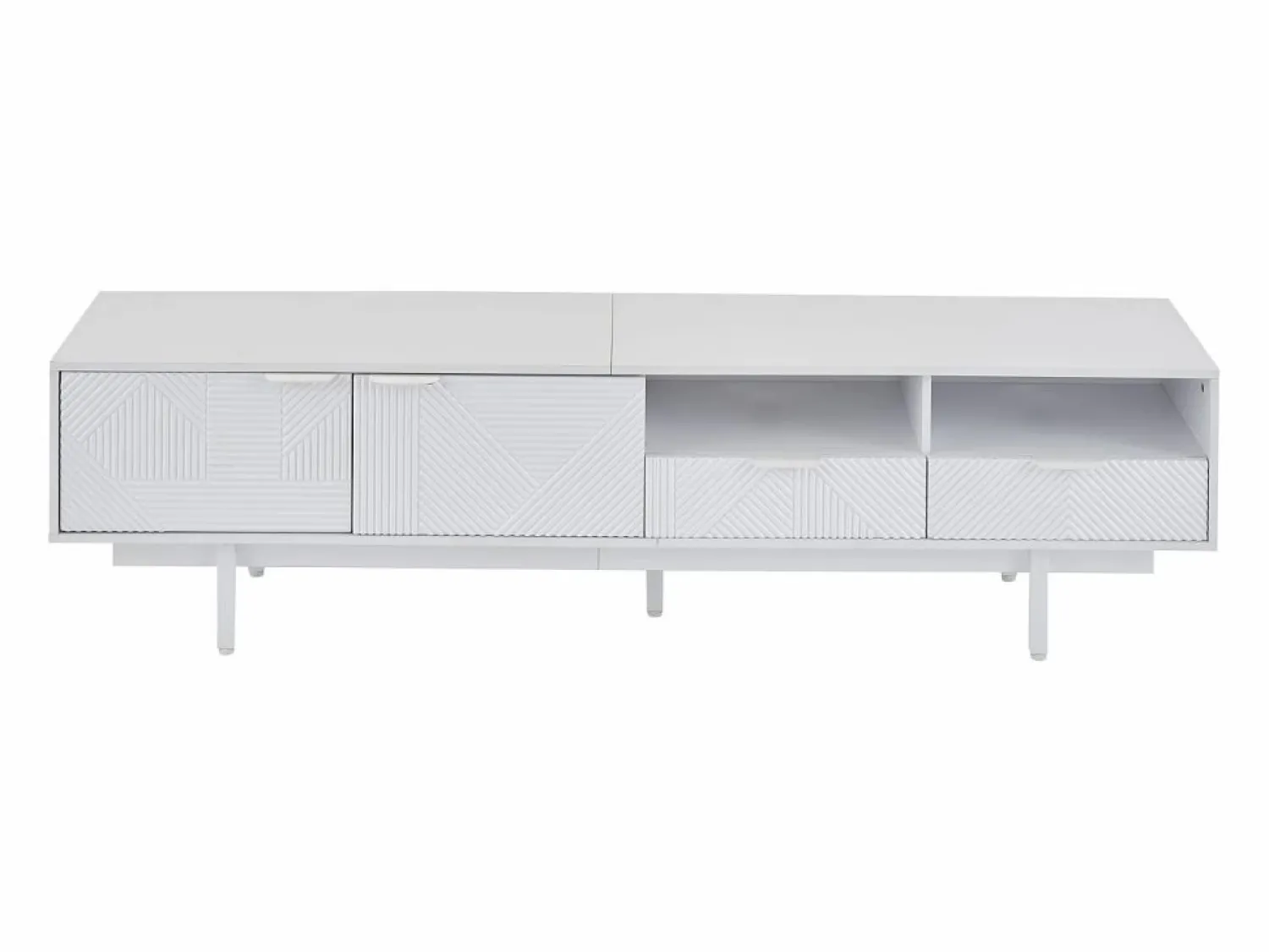 OKWISH Mueble de TV de 200 cm, mueble de TV con 2 puertas y 2 cajones, estilo moderno, para salón y oficina