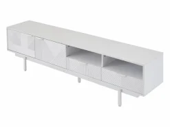 OKWISH Mueble de TV de 200 cm, mueble de TV con 2 puertas y 2 cajones, estilo moderno, para salón y oficina