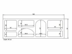 Online Mueble de TV de diseño con 7 estantes - Color: - LUELA Mueble Tv