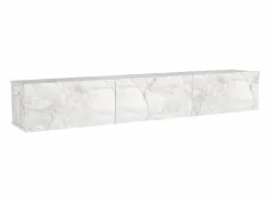 Online Vente-unique Mueble de TV de pared con 3 puertas - Efecto mármol - VIKILA Blanco