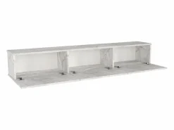 Online Vente-unique Mueble de TV de pared con 3 puertas - Efecto mármol - VIKILA Blanco