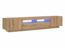 vidaxl Mueble de TV luces LED madera roble artisan 200x35x40 cm