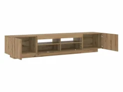 vidaxl Mueble de TV luces LED madera roble artisan 200x35x40 cm