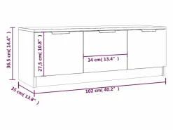 Clicnbuy Mueble de TV madera contrachapada hormigón 102x35x36,5 cm