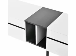 ModernLuxe Mueble de TV moderno 180x38x45 cm - 3 puertas - con estantes abiertos -