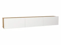 Online Vente-unique Mueble de TV suspendido con 3 puertas - Blanco y Natural claro - VIKILA Color natural claro / Blanco