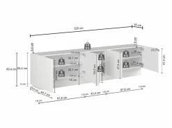Mueble de TV Vela con 5 puertas color cachemira 225x35x60,4 cm