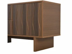 Online ModernLuxe Mueble de TV 180x40x56 cm - 4 cajones y 2 puertas - diseño ondulado - tableros de partículas - color nogal oscuro Marru00f3n