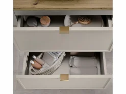 Clearance Mueble doble lavabo 140cm 3 compartimientos Alba Cachemira Mueble De Baño Con Doble Lavabo
