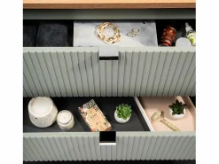 New Mueble doble lavabo 140cm 4 cajones Jade y Madera Mueble De Baño Con Doble Lavabo