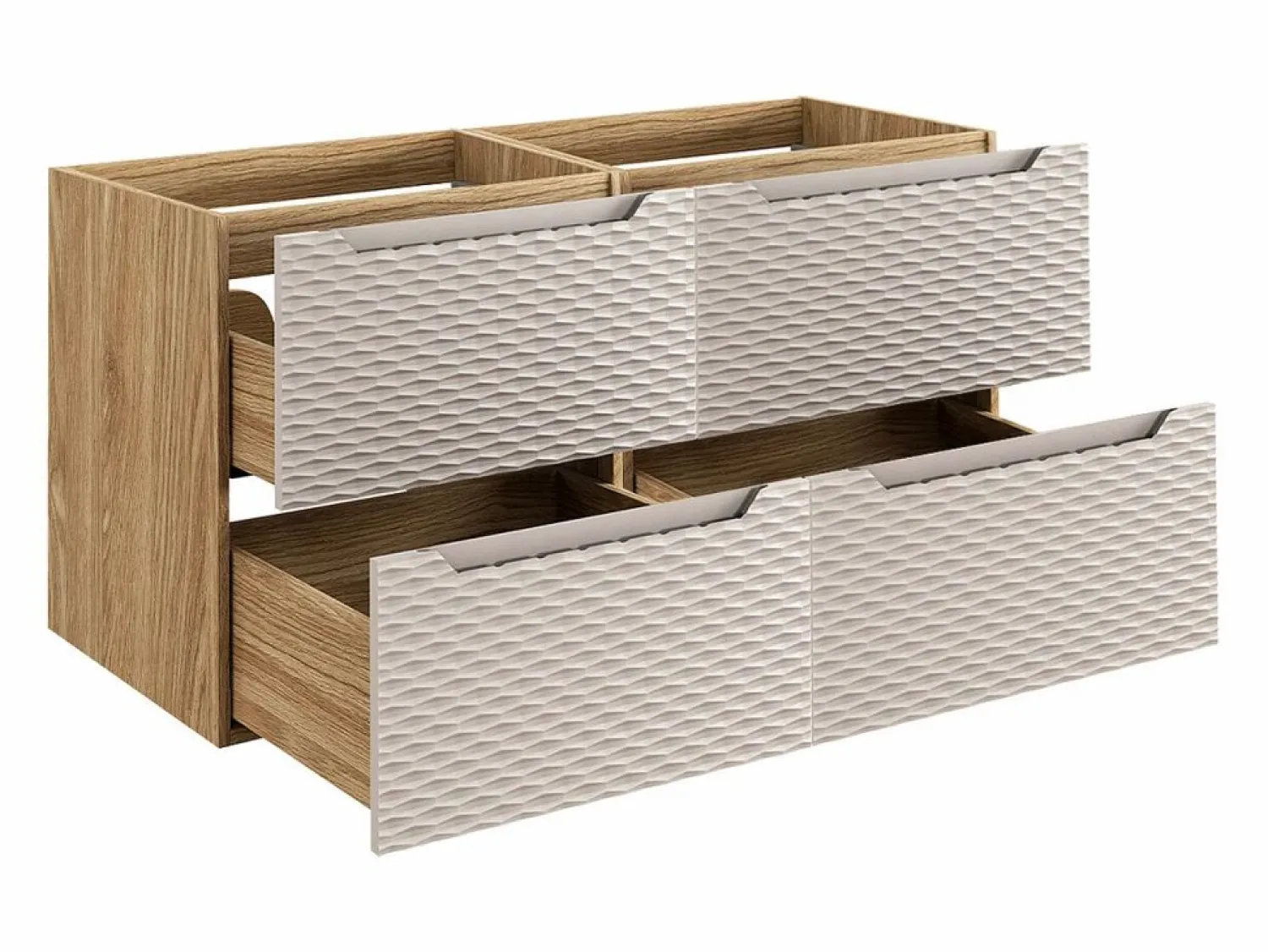 Hot Petits-Meubles Mueble doble lavabo 120cm 4 cajones Elora y madera Beige