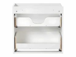 Discount Mueble doble lavabo 140cm 4 cajones Riva Blanco y Madera Mueble De Baño Con Doble Lavabo