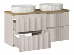 Mueble doble lavabo 120cm 4 cajones Riva Cachemira y Madera Mueble De Baño Con Doble Lavabo