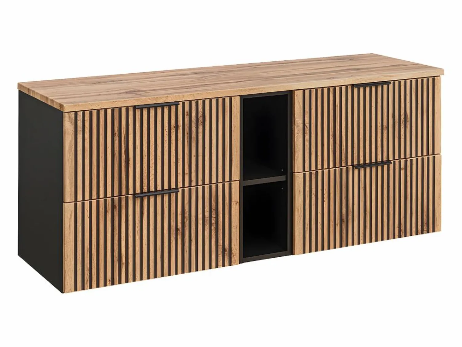 Petits-Meubles Mueble doble lavabo 140cm 2 compartimientos Gaia Madera y - Lavabo