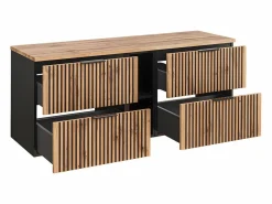 Petits-Meubles Mueble doble lavabo 140cm 2 compartimientos Gaia Madera y - Lavabo
