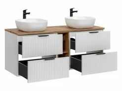 Hot Mueble doble lavabo 140cm 2 nichos Adriel Mueble De Baño Con Doble Lavabo
