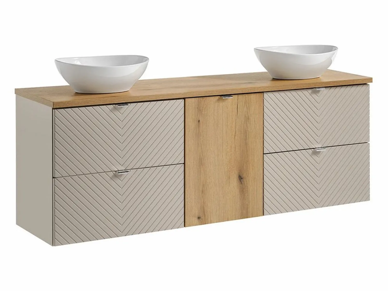 Online Mueble doble lavabo 160cm cesto de ropa Manoa Cachemira y madera Mueble De Baño Con Doble Lavabo