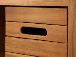 Hot Mueble doble lavabo de madera de acacia - 90 cm - 1 espejo - 60 x 60 cm - PULUKAN Conjunto De Baño