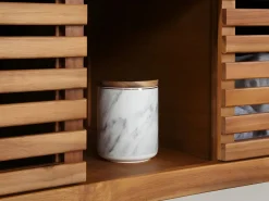 Clearance Mueble doble lavabo de madera de acacia y espejo - 90 cm - PENEBEL Conjunto De Baño