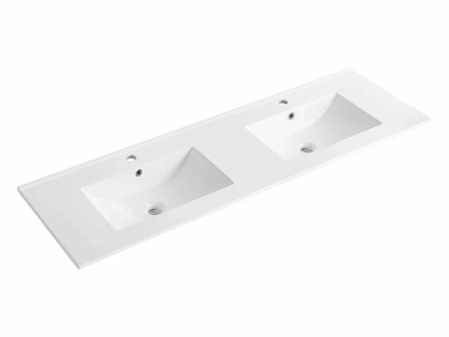 New Vente-unique Mueble doble lavabo de sobreponer - Color natural claro y negro - 150 cm - SABURI Negro / Color natural claro