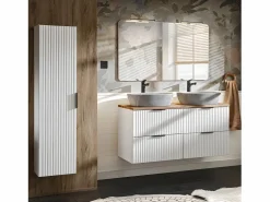 Outlet Mueble doble lavabo efecto piedra 120 cm Adriel Mueble De Baño Con Doble Lavabo