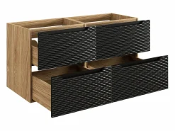 Mueble doble lavabo encastrado 120cm 4 cajones Elora y madera Mueble De Baño Con Doble Lavabo
