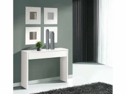 Clearance Mueble Entrada Recibidor Lupe Moderno 101x76x30 cm Blanco