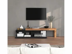 Mueble extensible para TV Chronos con 1 puerta abatible antracita/roble 190/350x40x51 cm