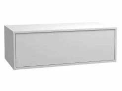 New Vente-unique Mueble flotante de baño con lavabo individual, verde y blanco, 2 cajones, 94 cm, TEANA Verde / Blanco