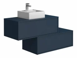 Hot Mueble flotante de baño con lavabo sencillo, color , 2 cajones, 94 cm, TEANA Mueble De Baño Simple