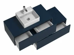 Hot Mueble flotante de baño con lavabo sencillo, color , 2 cajones, 94 cm, TEANA Mueble De Baño Simple